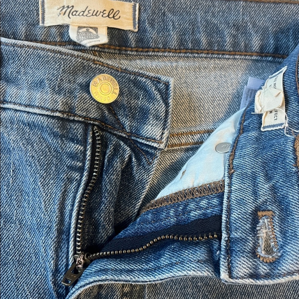 Madewell Ainsdale Wash Mid-Rise Perfect Vintage Jean Knee-Rip Edition Size 24 - Picture 3 of 6